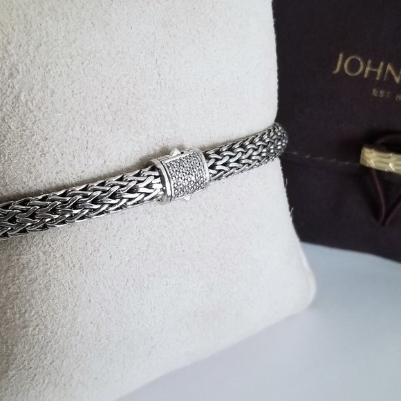 SOLD - JOHN HARDY Classic Diamond Collection Sterling Silver Bracelet - $1195 - Picture 8 of 8